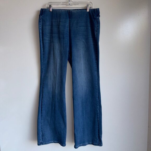 SOFT SURROUNDINGS Soft Pull-On Bootcut Jeans Size Large - Picture 1 of 11